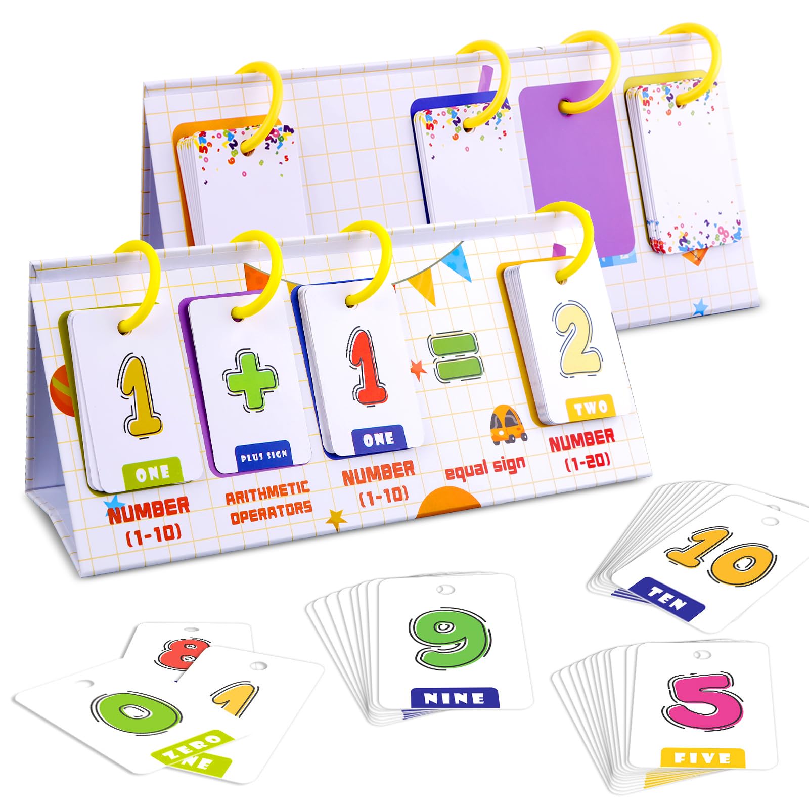 PATPAT® Math Flash Cards for Kids 45pcs Basic Addition and Subtraction Learning Arithmetic Flash Cards for Kindergarten Classroom PATPAT® Math Flash Cards for Kids 45pcs Basic Addition and Subtraction Learning Arithmetic Flash Cards for Kindergarten Classroom